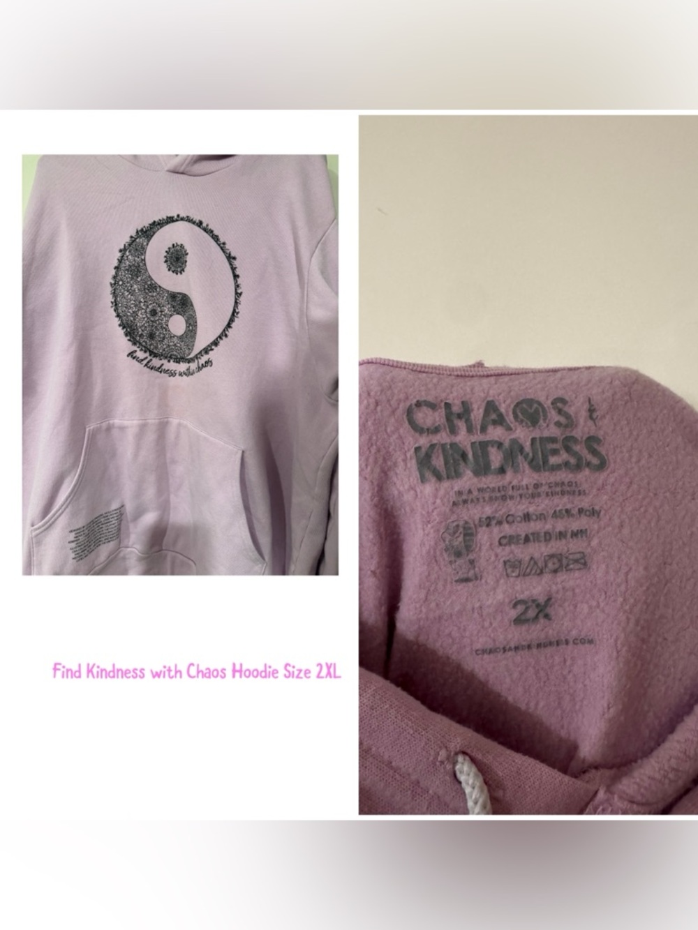 Pink Yin Yang Hoodie - Women's 2XL
